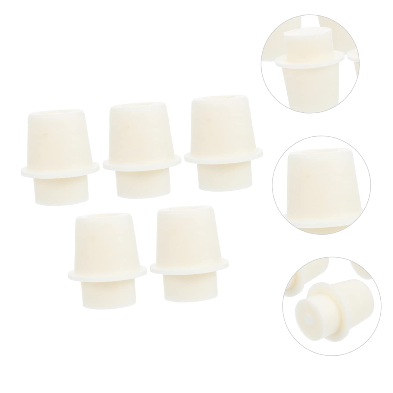 5pcs Silicone Test Tube Plugs Erlenmeyer Flask Stoppers Laboratory Sealing Caps for Experiments Lightweight Easy to Use Fit