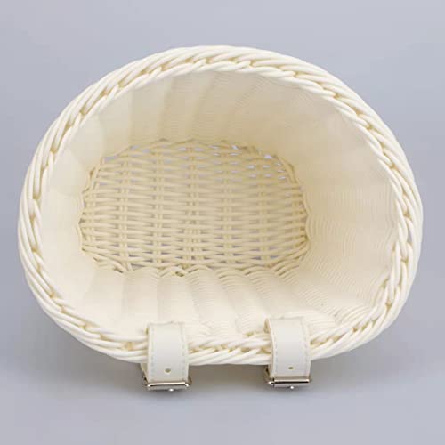 image for Lilith123 Kid's Bicycle Basket,Colored Tassels Wicker Front Handlebar 