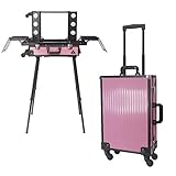 ★ Mit Acryl-Abdeckungen auf den 2 oberen Böden und 4 Tabletts ausklappbare für Ihre Kosmetik zu organisieren.