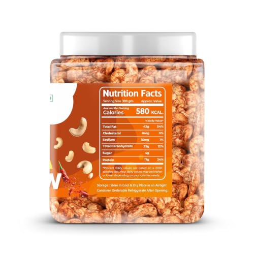 Image of Nature Prime Masala Kaju 1kg | Spicy Seasoned Cashew Nuts | Crunchy Savoury Snack | Ready to Eat