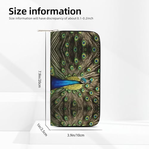 Peacock Feather Print Womens Wallet, Ladies Credit Card Holder, Phone Wallet Purses, Long Clutch Hand Bag4