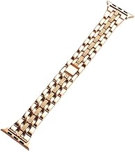 CRYSENDO Stainless Strap Compatible with APL i-Watch Series 7/SE/6/5/4/3/2/1 | Embedded Diamonds Bracelet Band for 42mm-44mm-45mm i-Watch (Watch Not Included)