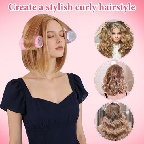 OATIPHO 2 rulos Jumbo Bang con núcleo de aluminio, sin calor, autoadhesivos, para rizos naturales voluminosos en cabello corto y largo, fácil - imagen 6