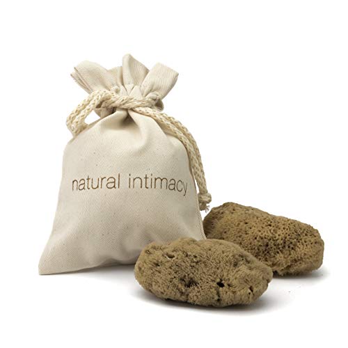 IntimateCare 2x Esponjas Marinas Mediterráneas de 6,5 a 8 cm. Calidad Absoluta. Embalaje Libre de Plástico Cover