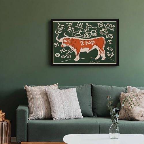 Toile murale Cattle Brands de Lon Megargee en finition premium - 6