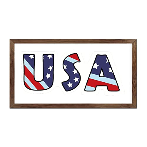 Plaque en bois drapeau américain NABRAND déco murale haut de gamme