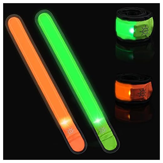 Luxiv LED Armband 4 Pcs, Running Safety Light Armband for Runners Wristband LED Bracelet Reflective Safe Running Gear in Dark Led Armband Light Up for Jogging, Walking, Biking, Concert