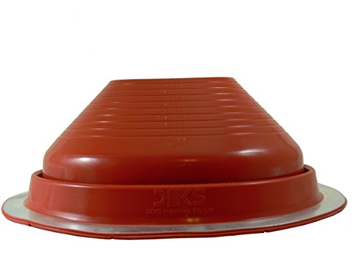 Dektite #8 Red Silicone Metal Roof Pipe Flashing, Round Base, Pipe OD 7"