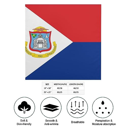 Flag of Sint Maarten Silk Head Scarf Neckerchief Square Scarves Vintage Bandanas For Men Women2