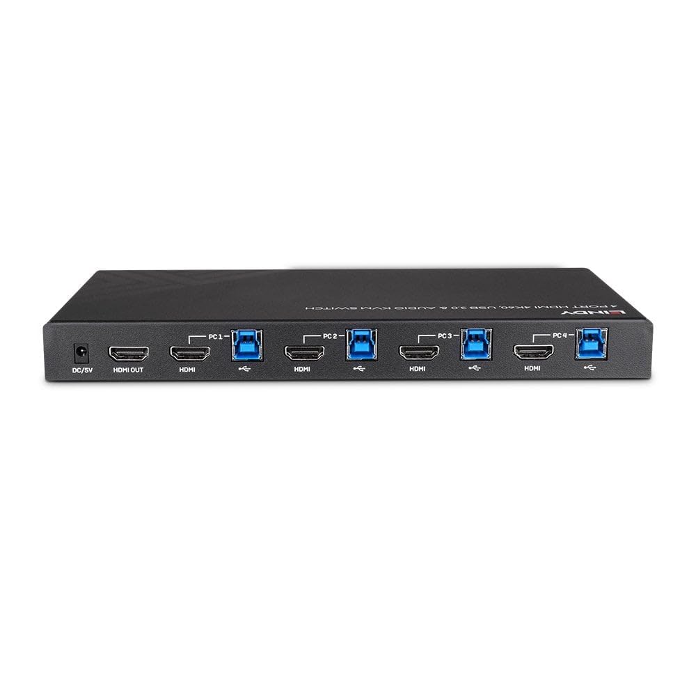 Switch KVM HDMI 4K60, USB 3.0 & Audio, 4 Ports