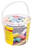 20 runde Straßenmalkreiden Eberhard Faber 526512 - Straßenmalkreiden in 8 leuchtenden Farben, Eimer mit 20 Kreiden, für bunten Malspaß auf Asphalt, Straßen und Gehwegen