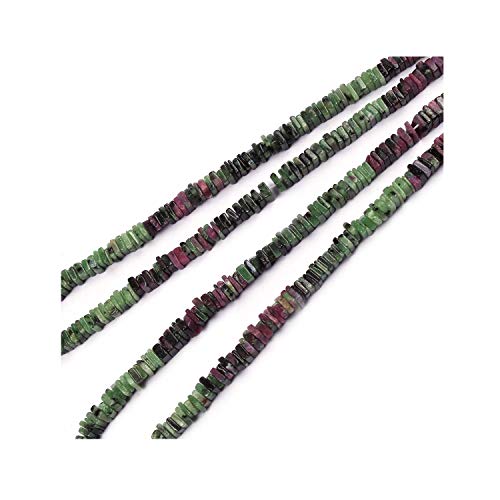 Perles Heishi en rubis zoisite naturel carrées 5-6mm pour création de bijoux