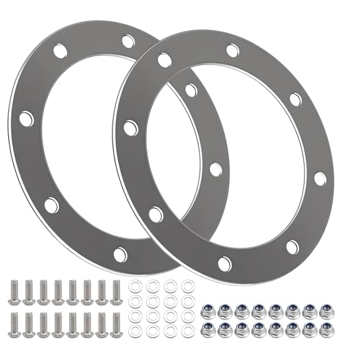 FUSCH 2 PCS Stainless Steel Side Exit Exhaust Bezels, Mirror Polishing 3.5