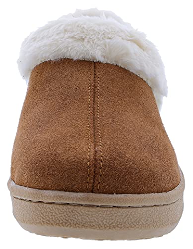 Clarks Indoor And Outdoor Tan Slipper Cozy Wool Mule Slip-On Fur Lined Clogs (Tan Cow Suede, 10) #TOP2