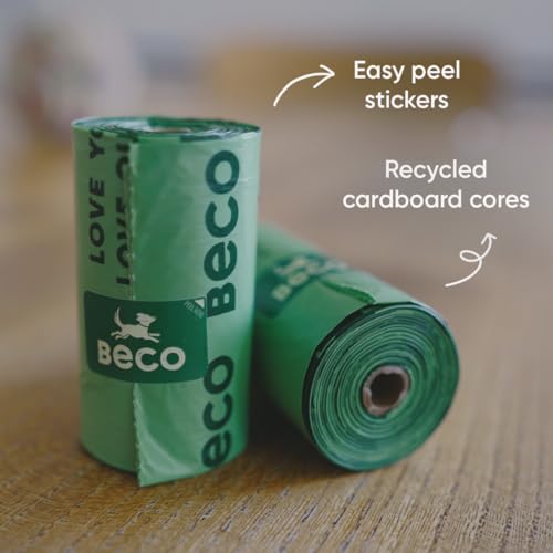 Image of Beco Strong & Large Poop Bags - 120 Bags, 8 Rolls of 15 - Mint Scented - Dispenser Compatible Dog Poo Bags