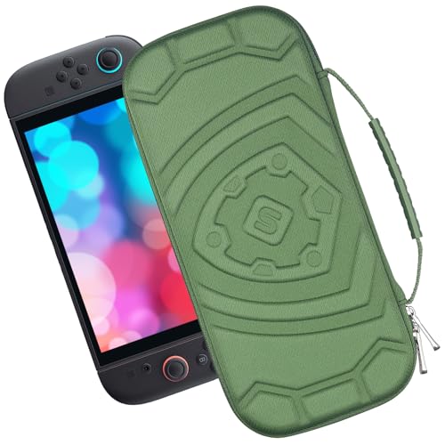 sisma スリムケース Switch 2 専用 セミハードケース Switch2 本体収納ポーチ 保護 ケース 耐衝撃 薄型 ポーチ 『軍緑色の特別版』