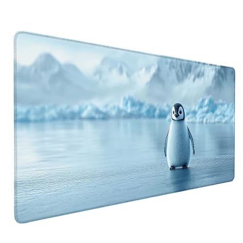 Tapis de souris blanc XXL imperméable et antidérapant motif manchot