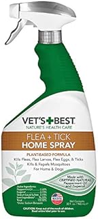 Vet's Best Flea and Tick Home Spray | Flea Treatment for Dogs and Home | Plant-Based Formula | 32 Ounces