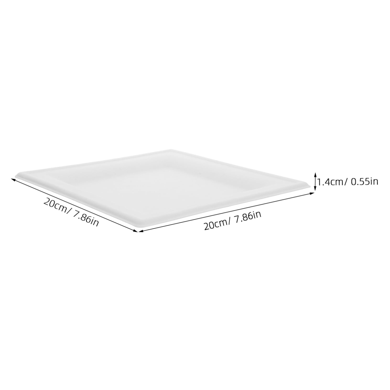 POPETPOP Assiettes en Carton Jetables Épaisses 50 Pcs, Blanches, 8 Pouces | Forme Moderne, Usage Micro-ondes, Lot Pratique pour Fêtes et Baby Shower