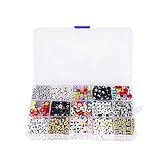 1100 piezas de surtidos de abalorios de letra alfabeto acrílico mezclado multicolor abalorios para hacer pulseras y collares.