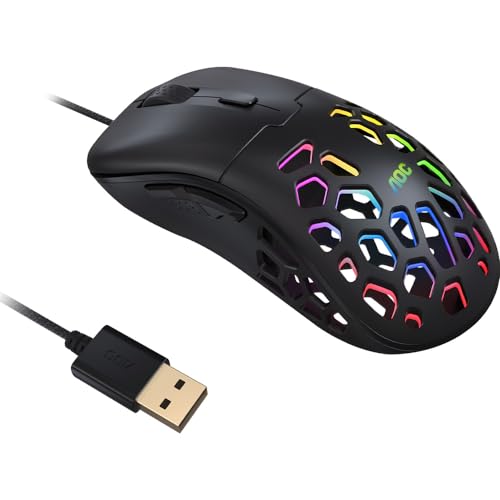 Image of AOC 2.4GHz Ergonomic Mouse, Wireless Bluetooth Vertical Mouse for Work, 4800 DPI Optical Tracking, 5 Adjustable DPI, Quiet Clicks, RGB Light, Compatible with Computer, Laptop, PC, Mac, Desktop - Brown