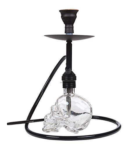 Heavy Duty MOB Crystal Skull Glass Hookah with Silicone Hose