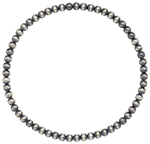 JewelrySupply Sterling Silver Navajo Style Pearl Bead Stretchy Bracelet2