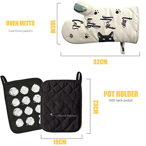 Topflappen Zorr 4er Set Ofenhandschuhe und Topflappen aus Baumwolle