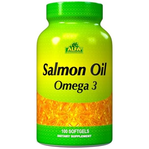 ALFA VITAMINS - Salmon Oil 100 Softgels - Fish Oil - EPA - Dha - Essential Fatty Acids - 100 softgels Cover