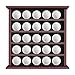 Hodeframe 25 Golf Ball Display Case Wall Mounted -Mahogany Golf Ball Holder with Green Velvet Backing, Anti-Fall Slots, No Assembly Needed for Golf Souvenirs & Collectibles
