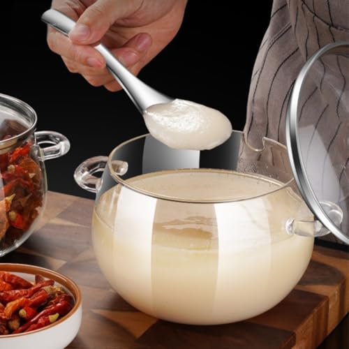 Recipiente de vidrio de 1200ml resistente al calor con cuchara dosificadora 8