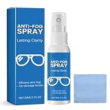 Spray Antivaho para Gafas,Liquido Antivaho Gafas Spray,Sprays Limpiador Arañazos,Sprays Limpiador Lentes Antirrayas,con Paño de Limpieza,para Parabrisas Binoculares o Superficies de Espejo,30 ml