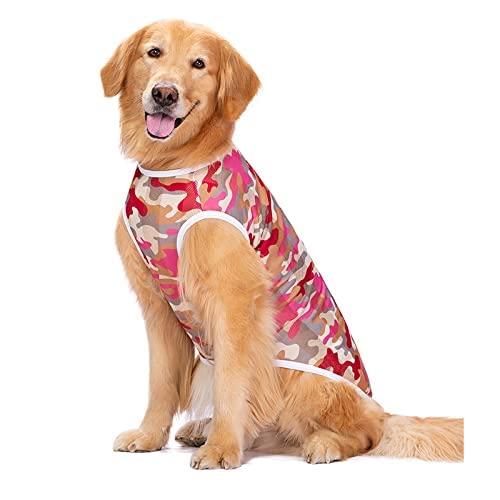 Sniffr Breathable Vest Clothes Big Dogs Summer Style Vests Costume Pet Shirt for Small, Medium-Large Dogs, Camouflage Quick Dry Dog T-Shirts, Stretchy Sleeveless Tank Top (XL, AARMY Pink) (B0BT9H9GF7) Amazon Price History, Amazon Price Tracker