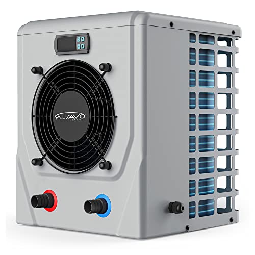 INVERPAC Alsavo Mini Pompe à Chaleur pour Piscine Hors Sol jusqu'à 30m3, Capacité de Chauffage 4.5Kw, 220 V Tension de Fonctionnement Arrivée d'eau Ø 32/38 mm, Blanc Cover