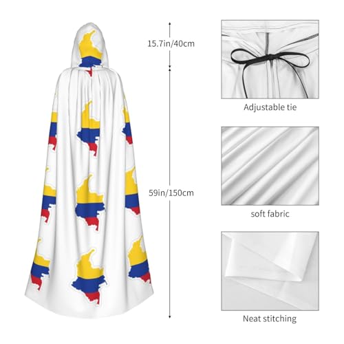 Cape à capuche Colombie pour cosplay Halloween et fêtes de Noël