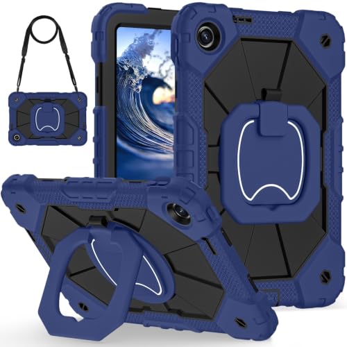 Funda Xiaomi Redmi Pad SE 9.7 antichoque con soporte giratorio 360 y correa hombro azul