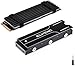 M.2 Kühlkörper für 2280 M.2 SSD, Aluminium Doppelseitiger mit 4 Silikon Wärmeleitpad passend für PC/PS5/PS5 Slim Installation, M.2 PCIe NVMe/SATA SSD, Schwarz