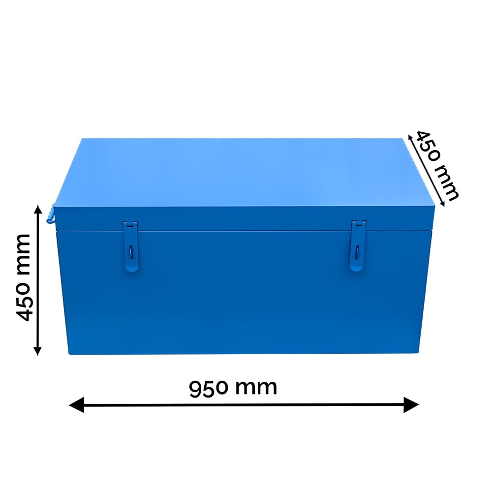 Baule porta attrezzi in acciaio zincato 950x450x450 mm con maniglie laterali e chiusura rinforzata per Ducato/Boxer/Jumper 2006+ L1 L2 L3