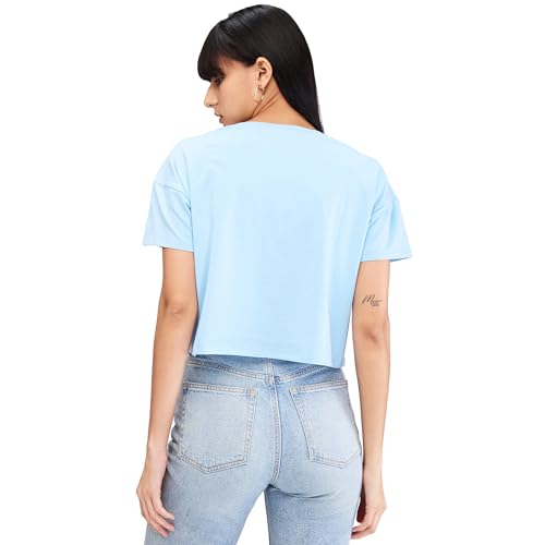 Image of Spykar Women's Letter Print Boxy Tshirt