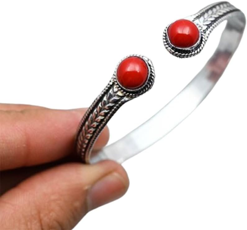 Coral Cuff Bracelet, Handmade Coral Bracelet, Artisan Bangle Bracelet, March Birthstone, Red Gemstone Cuff Bracelet, Statement Cuff Bracelet, Minimalist Cuff Bracelet, Gift For Wife