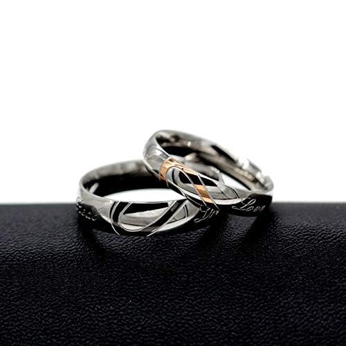 Image of Couples Titanium Stainless Steel Wedding Engagement Band Rings Engraved Real Love Y552-2D