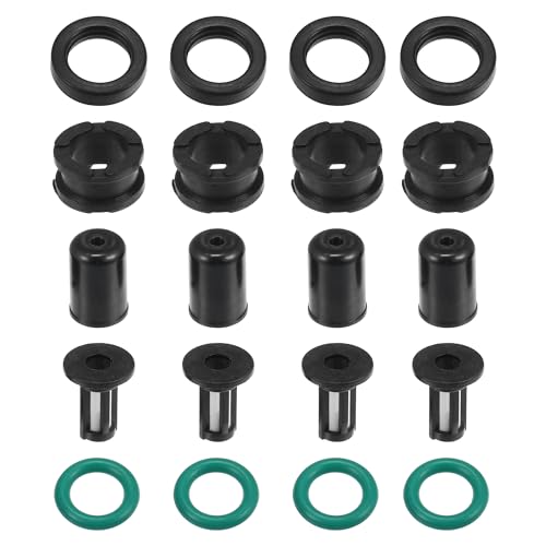 A ABSOPRO Fuel Injector O Rings Seals with Micro Filters Fuel Injector Repair Kit for Acura Integra 1996-2001 for Acura TL 1997-1998 Rubber Black (Set of 4)