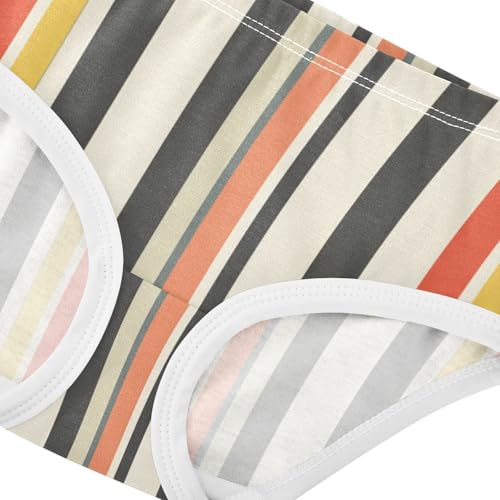ZZKKO Vintage Stripes Boho Girls Underwear Toddler Panties for Girls Comfort Brief Size 2-8T3