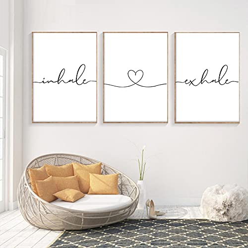 Poster Inhale Love Exhale minimaliste pour insuffler amour et sérénité chez vous - 3