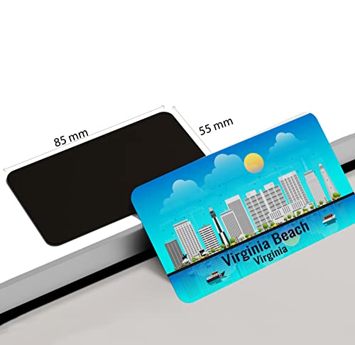 Image of dhcrafts Rectangular Rubber Fridge Magnet /Magnetic Card Blue Virginia Virginia Beach Design Pack of 1 (8.6cm x 5.4cm)
