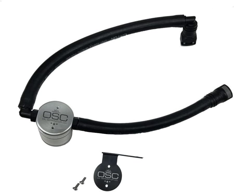 J&L Oil Separator Co. 3.0 Oil Separator Compatible with 2015-2025 Transit 150/250/350 3.5EB Pass side (Silver)