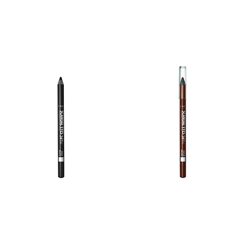 Rimmel Scandaleyes Waterproof Gel Eye Liner Pencil Black Scandaleyes 24hr waterproof eyeliner Brown Pack of 1
