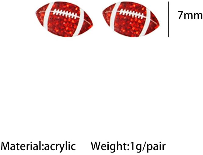 Creative Ball Sports Shiny Stud Earrings Glitter Acrylic Volleyball Baseball American Football Basketball Ball Game Stud Earrings for Women - Image 4
