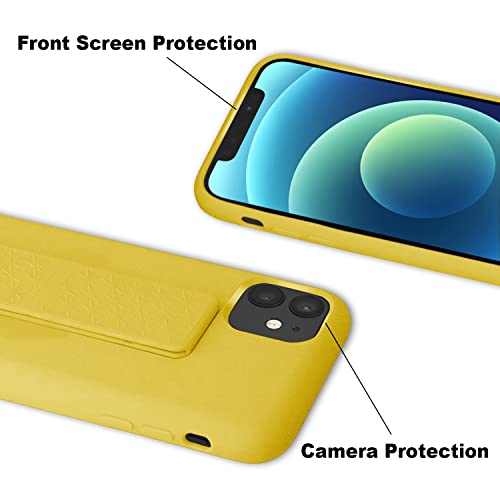 Coque silicone iPhone 11 jaune support vertical horizontal