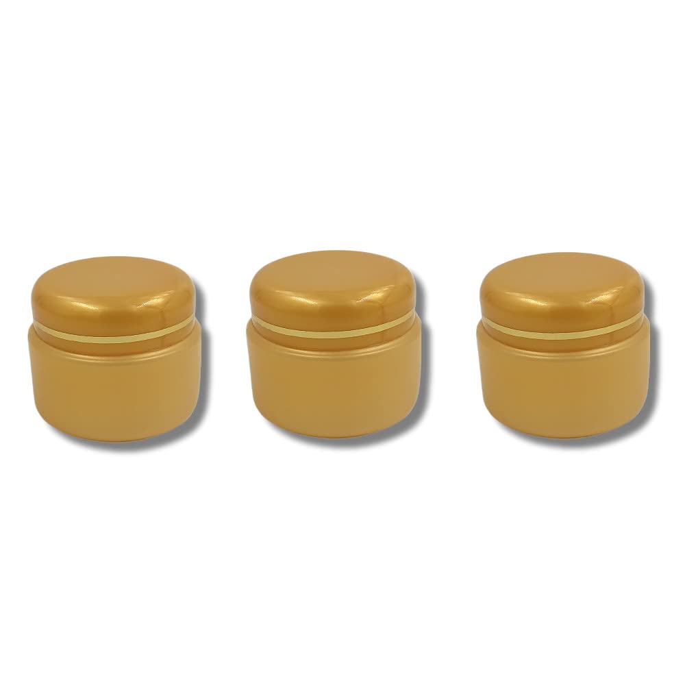 Hunky Dory PET Jar 40Grams Unbreakable Plastic Gold Cosmetics Shan Container for Creams,Lip Balm, Body Butter, Essential oil, Costemic, Makeup Use (Pack of 3)-picture-32